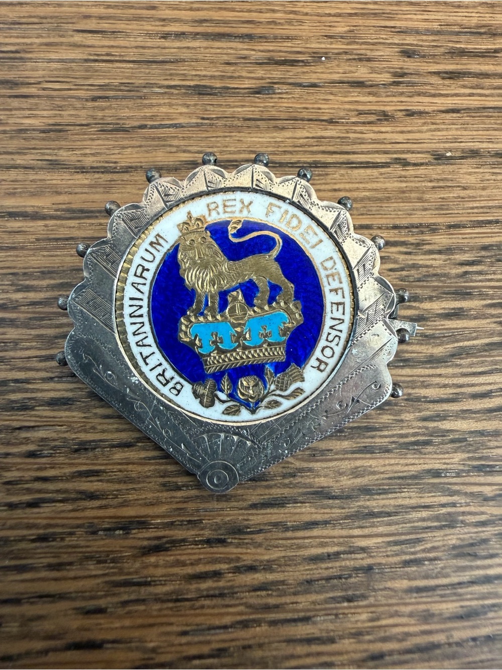 Antique 1826 George IV Sterling Silver Enamel Coin Fan Brooch Pin Rare
